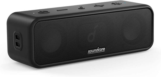 Soundcore  3 Portable Bluetooth Speaker - Wireless, IPX7 Waterproof, 24H Playtime, Pure Titanium Diaphragm Drivers, Partycast, Bassup, Custom EQ App - for Home, Outdoor, and Beach